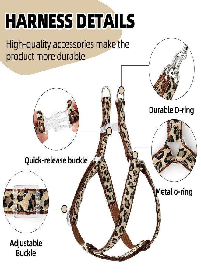 مايل هاي لايف طقم طوق ومقود للكلاب من مايل هاي لايف بنقشة جلد النمر، طوق قابل للتعديل يمنع الشد، مناسب للكلاب الصغيرة، سهل التحكم أثناء التدريب والمشي (بني، مقاس متوسط، محيط الصدر 15-21 بوصة، محيط الرقبة 13-17 بوصة). - Image 5